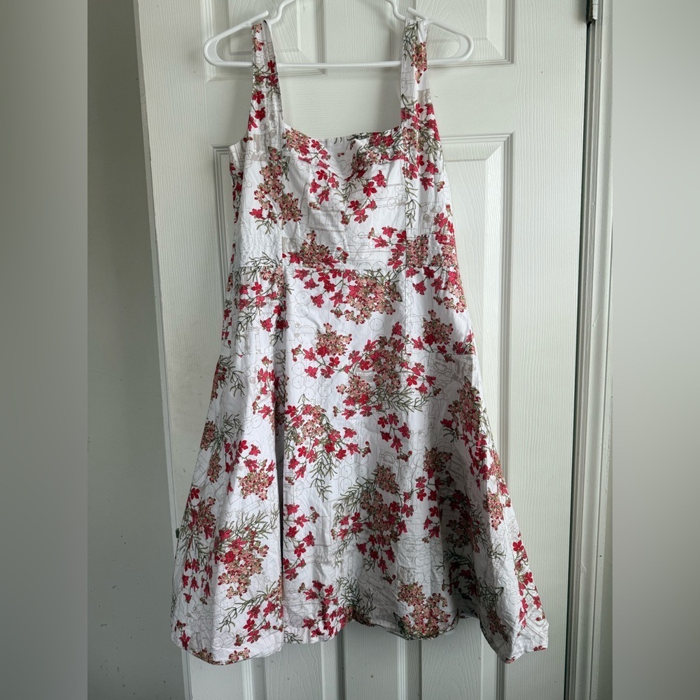 TORY BURCH SYLVIA Dress Wte Floral Sz L(10/12) SRP $325 - Picture 5 of 8